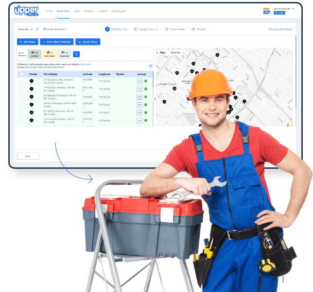  Route scheduling software for installation and maintenance services