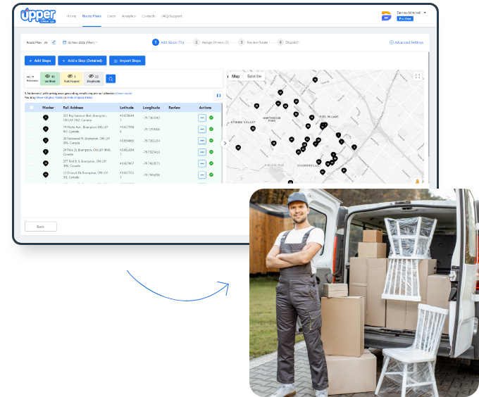 Furniture delivery route planner