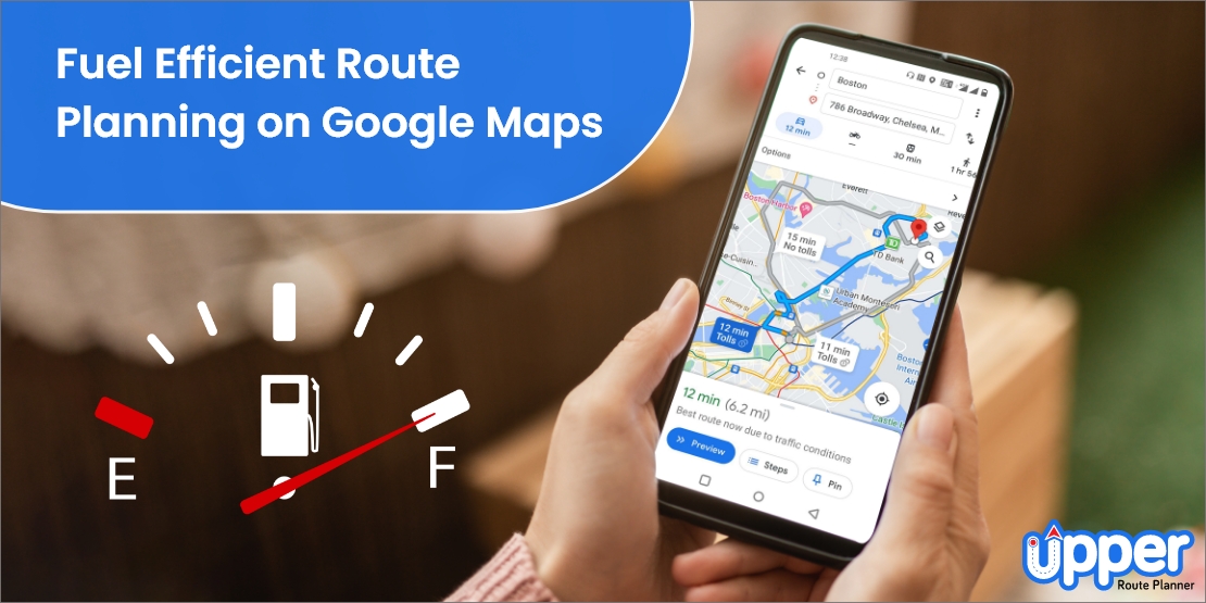 Fuel efficient route planning on google maps