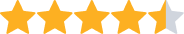 Four and a half out of five star rating indicating excellent performance, advanced features, and very positive reviews.