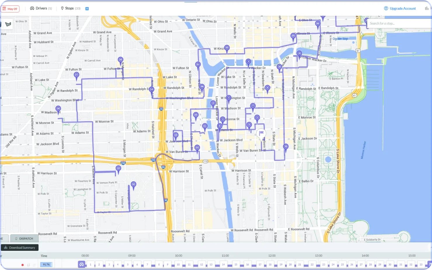 Circuit route planner alternative showing Routific route optimization with real-time tracking and ETAs
