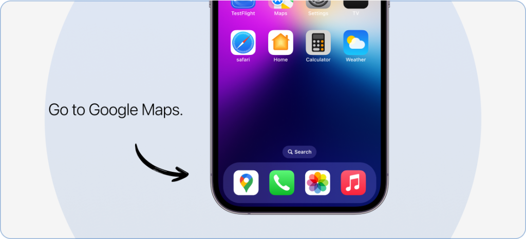 Opening the Google Maps mobile app to manage pinned locations