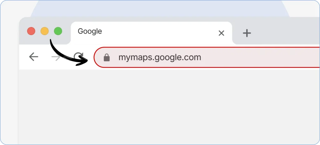 Opening a web browser and typing Google Maps into the search bar to access the map