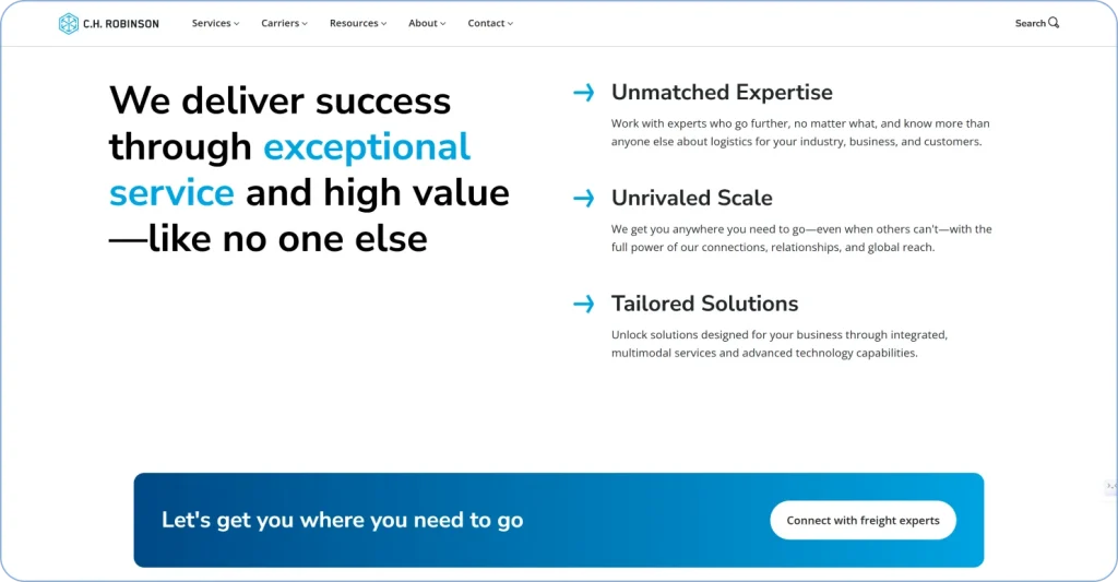 CH Robinson logistics infrastructure supporting global reverse logistics solutions