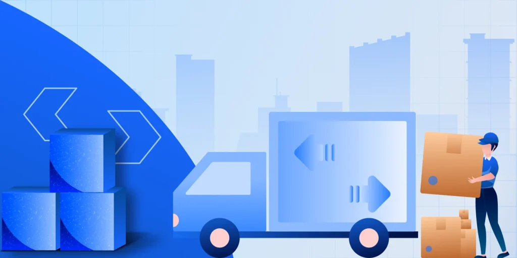 Delivery truck loaded with stacked boxes, illustrating operations of reverse logistics companies.