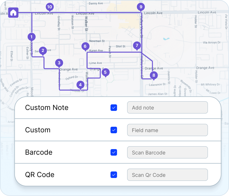 Electronic Proof of Delivery software settings allowing custom proof requirements such as photos, signatures, barcodes, notes, and recipient details