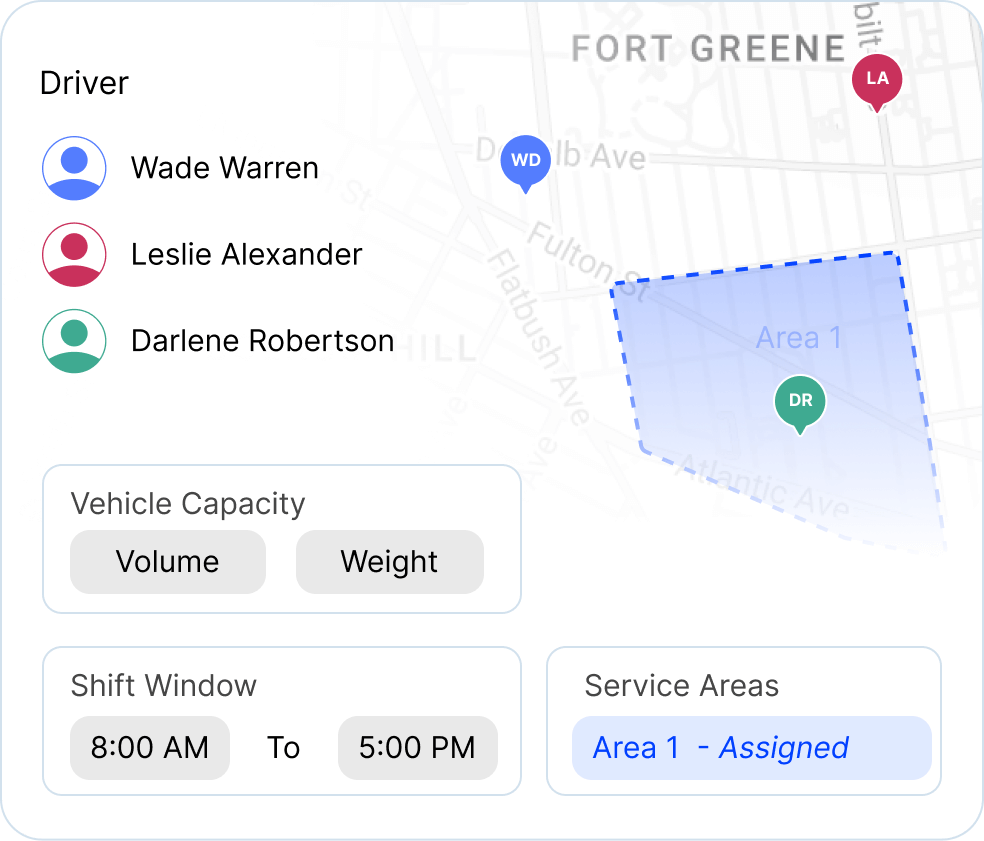 Delivery route scheduling software applying driver constraints such as max hours, vehicle capacity, service areas, and skills