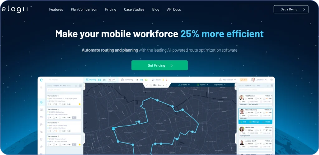 Route4Me alternatives comparison featuring eLogii as a route planning and delivery management platform