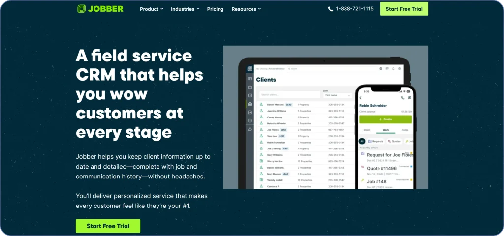 Jobber field service dispatch and scheduling software for small businesses.