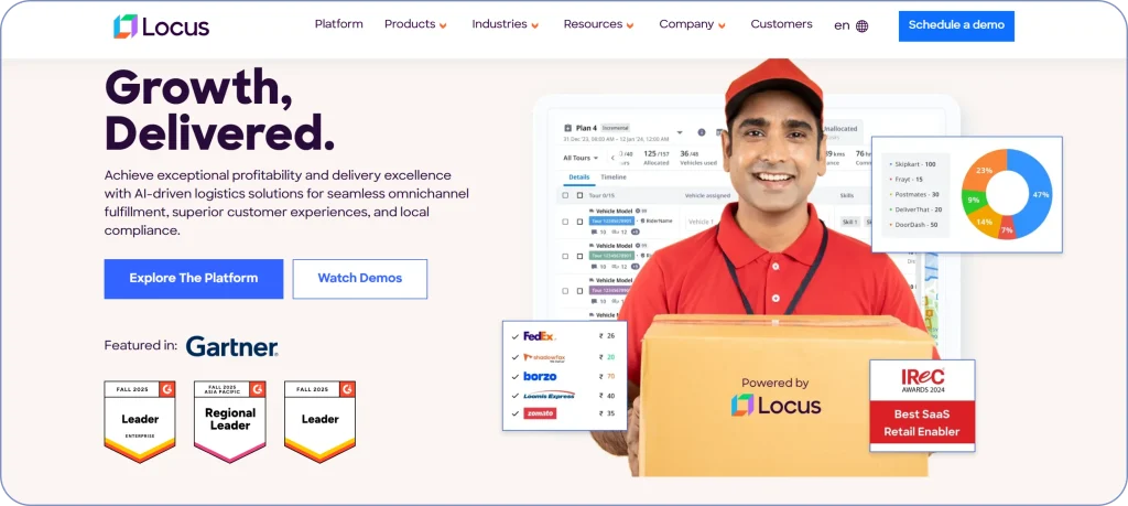 Route4Me alternatives comparison featuring Locus as an enterprise logistics and route optimization platform