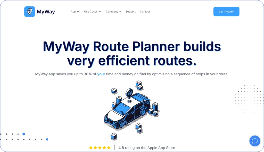 RoadWarrior alternatives comparison featuring MyWay Route Planner as a multi-stop route planning app for drivers