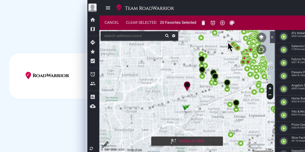 RoadWarrior route optimization software for mobile route planning