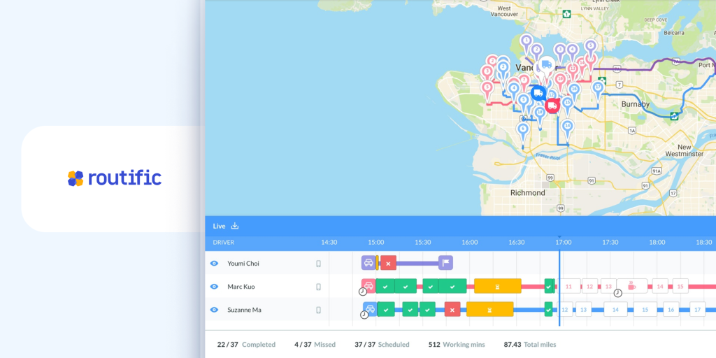 Routific route optimization software for multi-stop delivery routes