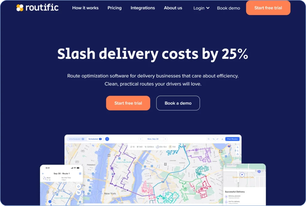 eLogii alternatives comparison featuring Routific as an alternative route planning solution with delivery optimization and scheduling capabilities
