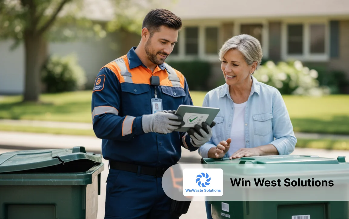 WinWaste Solutions waste management case study showing dispatch software for route optimization and real-time driver tracking.