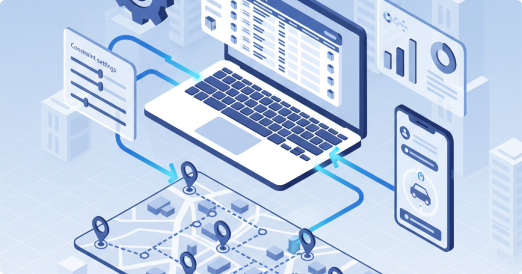 How route optimization software works for food distributors using automated scheduling, GPS tracking, and smart routing algorithms.
