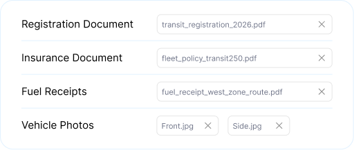 Fleet document management system storing vehicle records, compliance documents, and maintenance history.