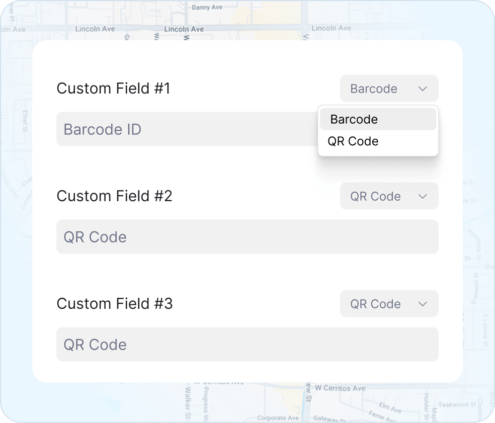 Barcode scanner app reading shipping labels, QR codes, and ID barcodes for accurate delivery matching.