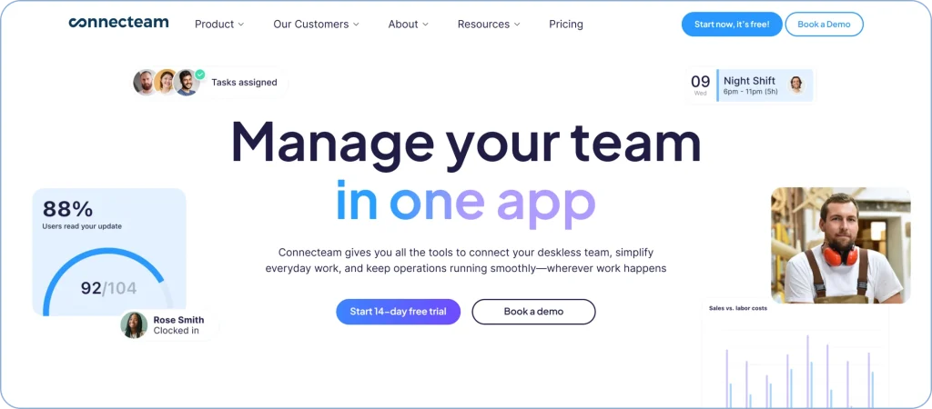 Connecteam workforce and dispatch management software for mobile teams.