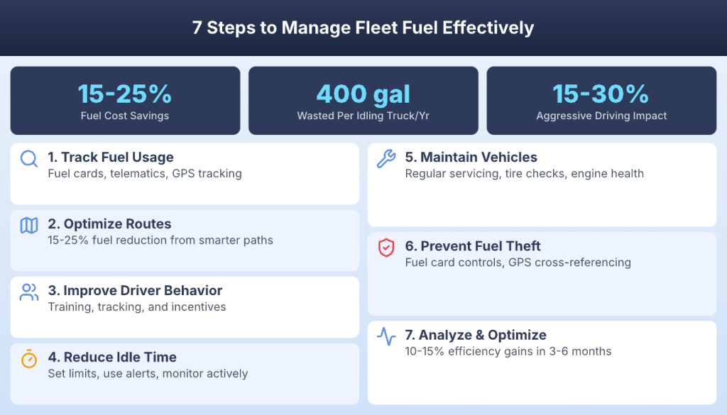 Seven-step framework for reducing fleet fuel costs
