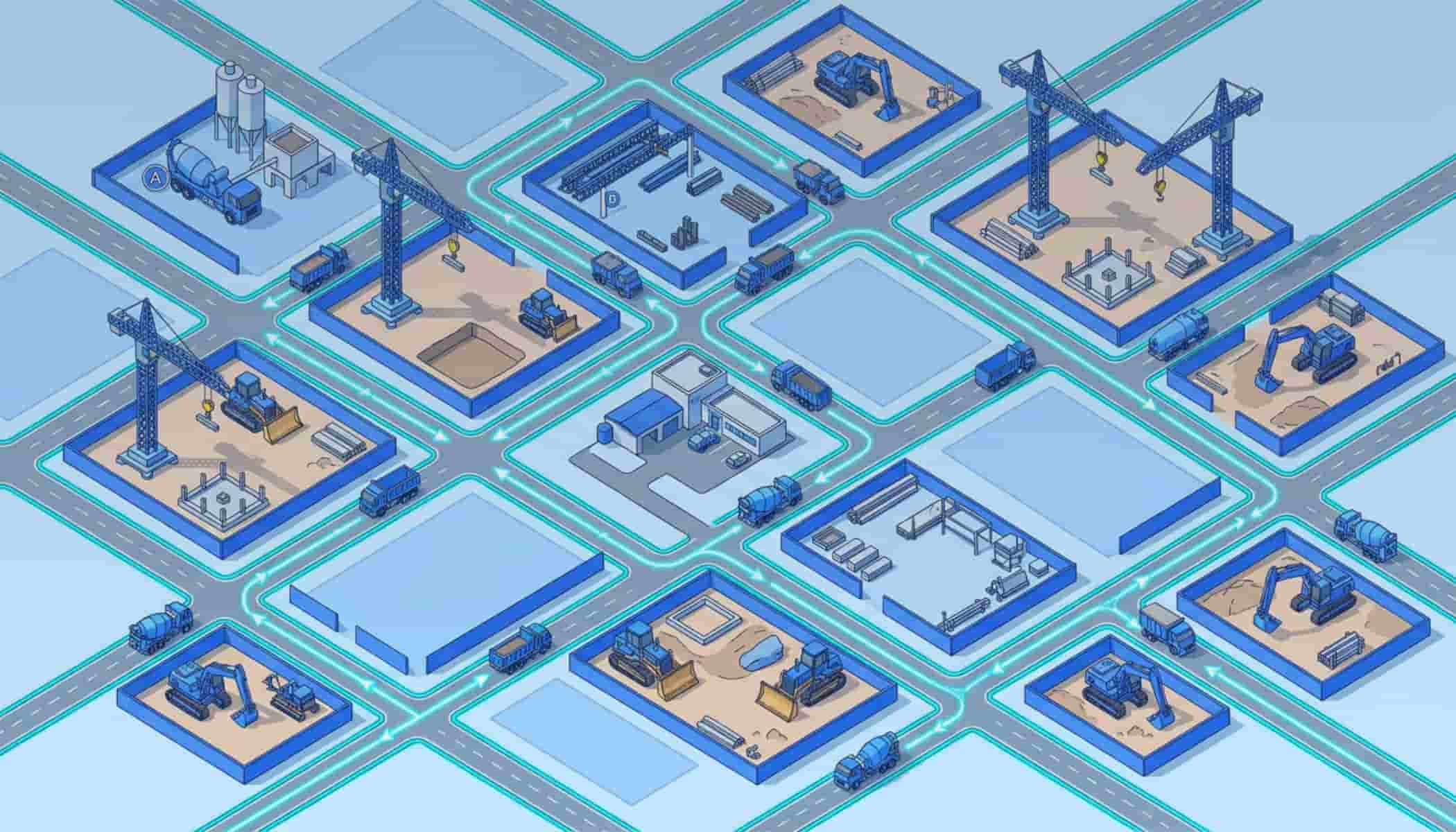 Construction telematics technology using GPS, IoT sensors, and fleet software to monitor equipment and job site activity.