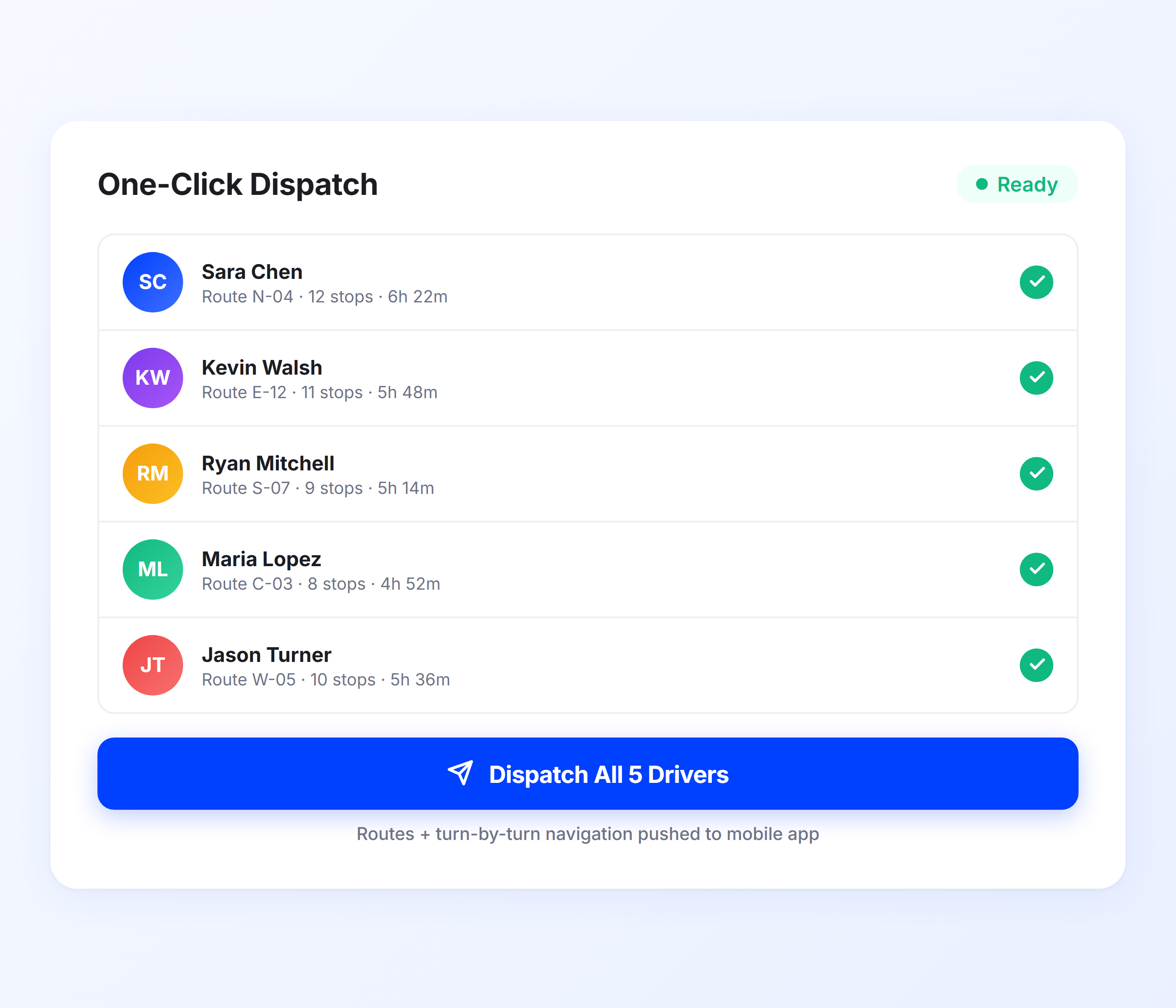 One-Click Team Dispatch