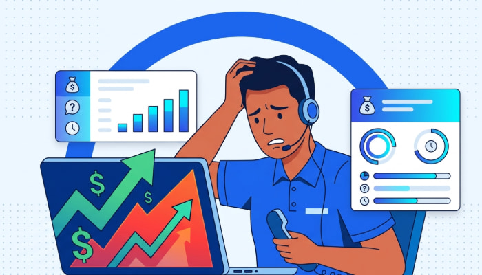 Fleet manager reviewing delivery dispute cost dashboard with charts and call data