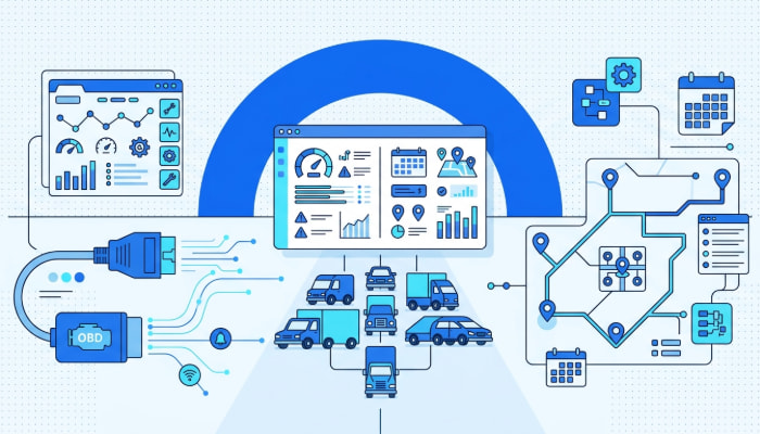 Split comparison of telematics hardware and route optimization software for fleets