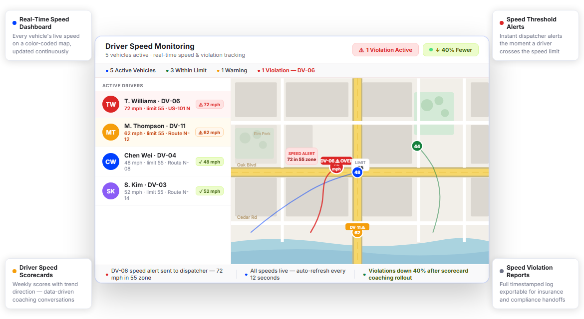 Cut Speed Violations by 40% with Real-Time Driver Speed Monitoring